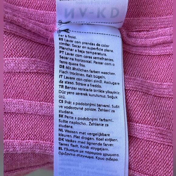 ☘️ NA-KD Fashion Turtleneck Ribbed Knit Sweater in Bright Pink, M - Picture 10 of 14